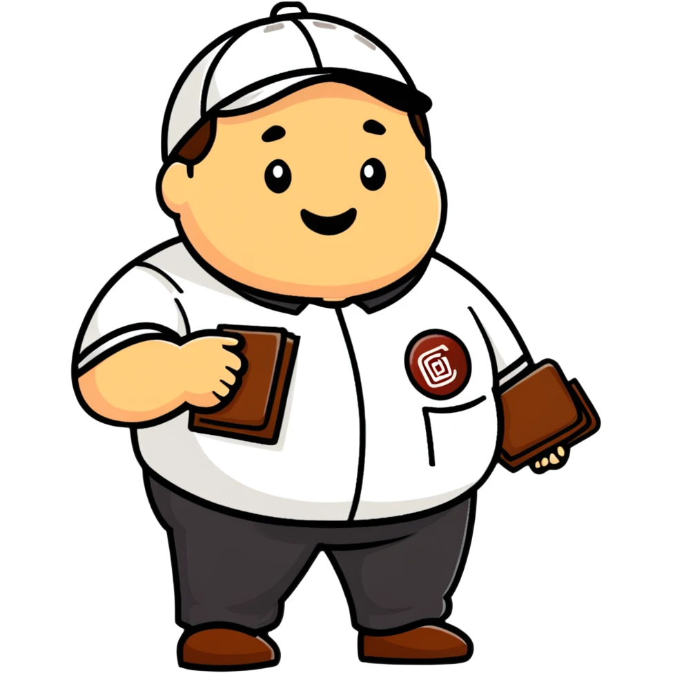 fat chipotle worker cartoon sticker emoji