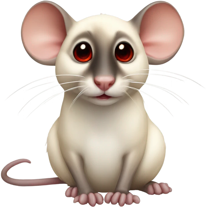 A Siamese rat with red eyes emoji