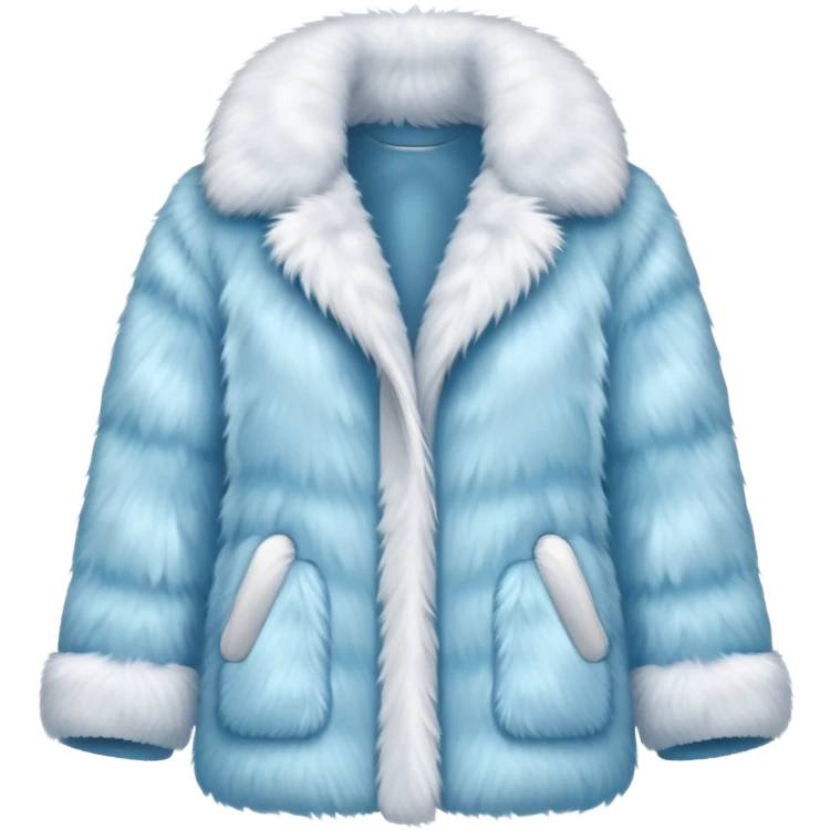 super realistic light blue fur coat isolated emoji