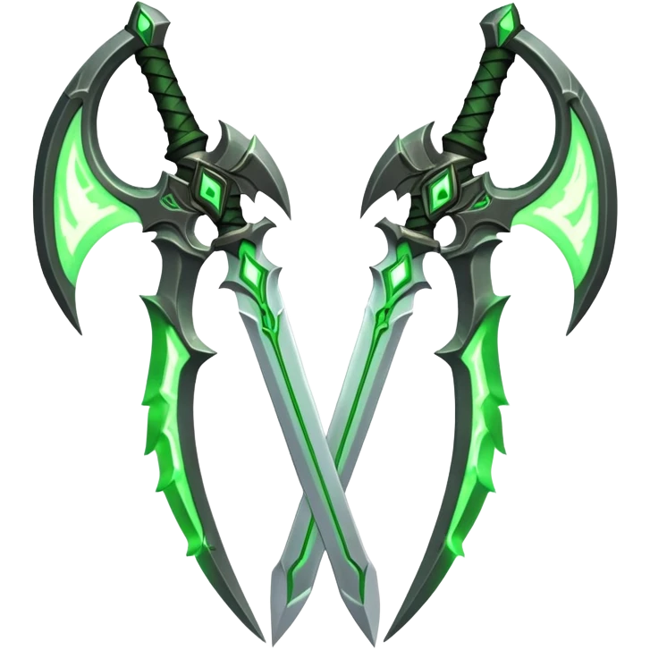 Warglaives from World of Warcraft, curved dual blades, Illidan Stormrage's weapons emoji