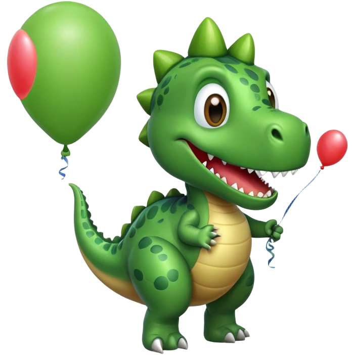 Dinosaure avec un ballon  emoji