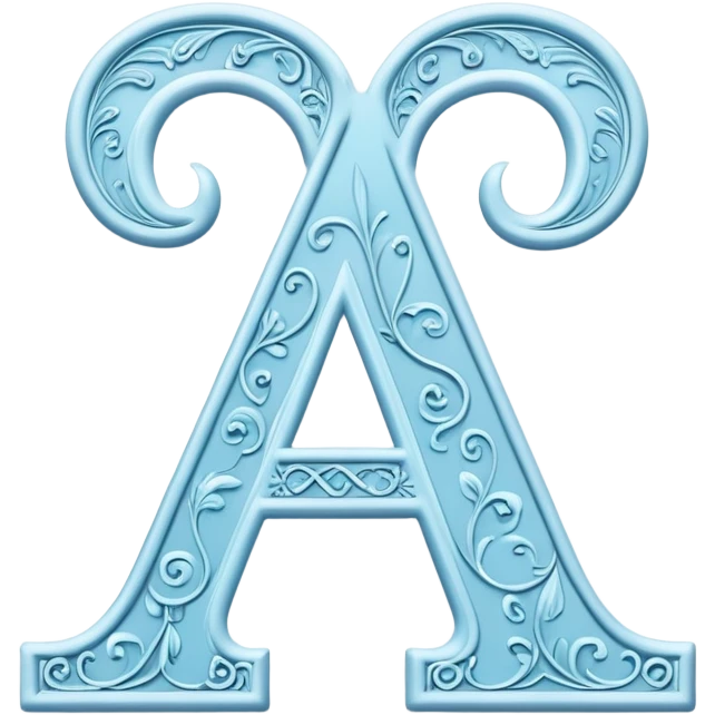 Light-blue romantic alphabet letter emoji