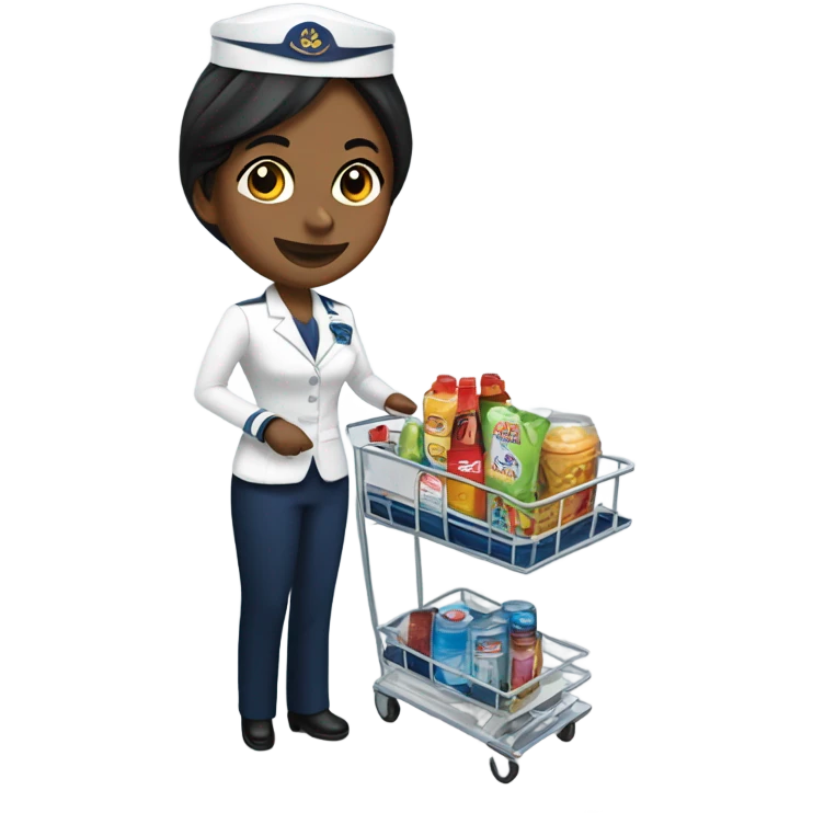 Flight attendant with cart emoji