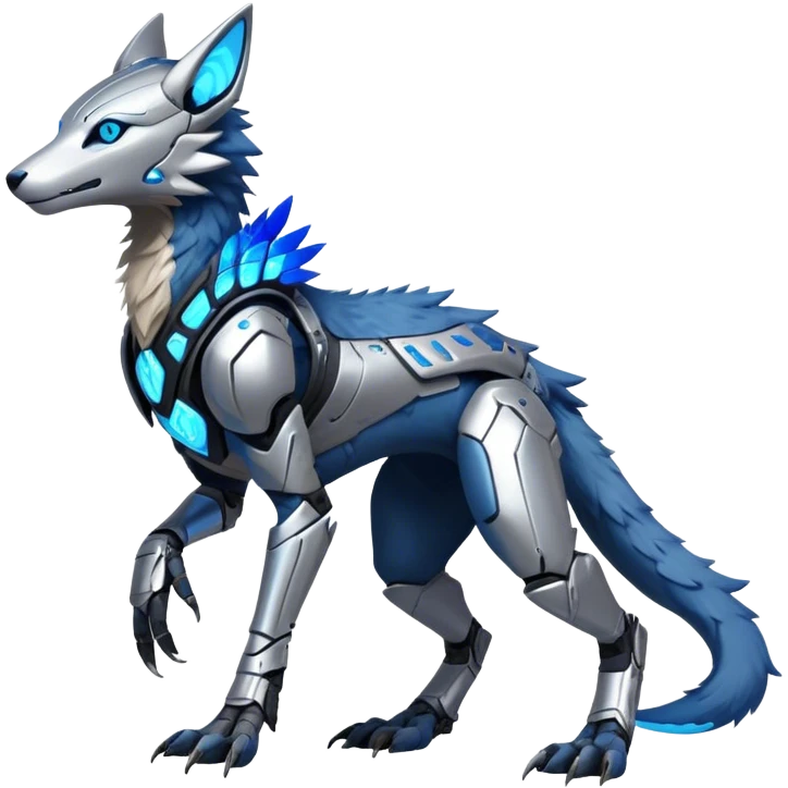 Modern Futuristic Cyborg-Vernid-Sergal-Trico-species by LiLaiRa full body emoji