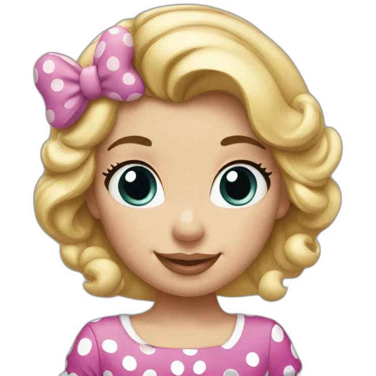 Minnie Mouse girl with blonde hair emoji