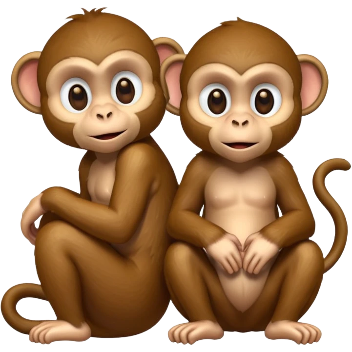two monkeys chatting emoji