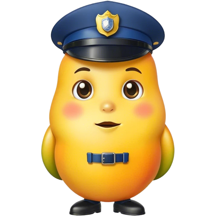 Mango in politie uniform emoji