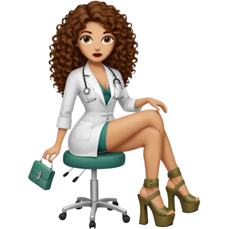 Sensual Spanish Lilith core evil surgeon.hair is brown long and  curly with 7 inch platform heels.she is a  Surgeon that works for the cartel emoji