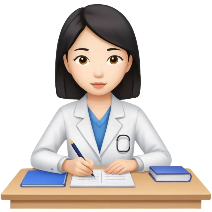 asian woman taking an exam emoji