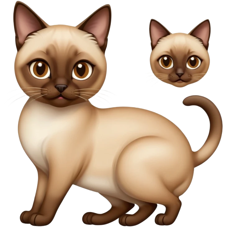 Gato siamés caramelo expresiones faciales  emoji