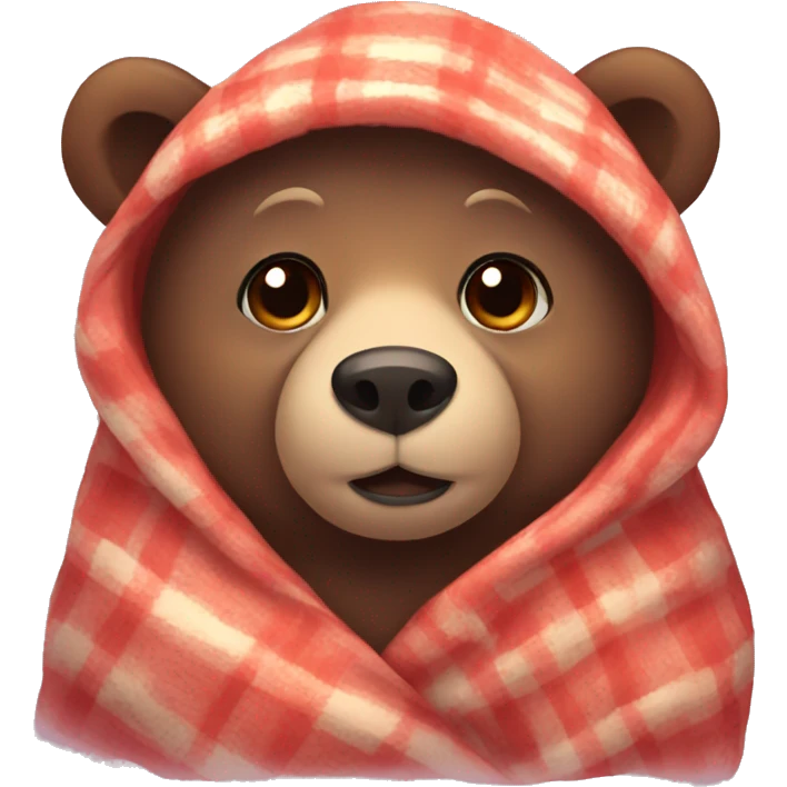 bear cozy in blanket emoji