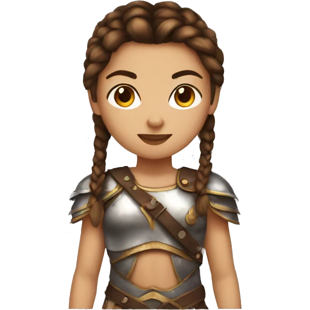 Girl gladiator with braided brown hair and sunglasses emoji
