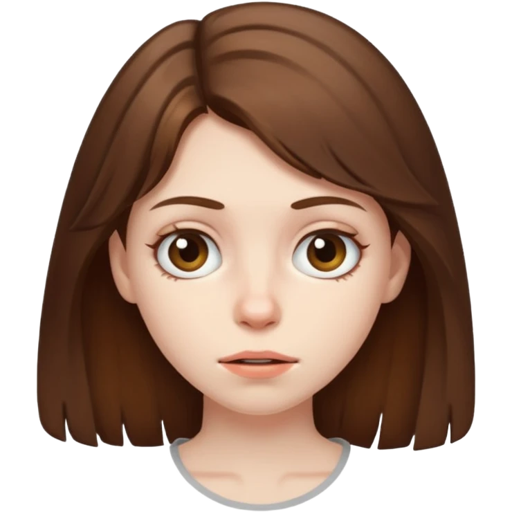 brown haired girl who smells bad emoji