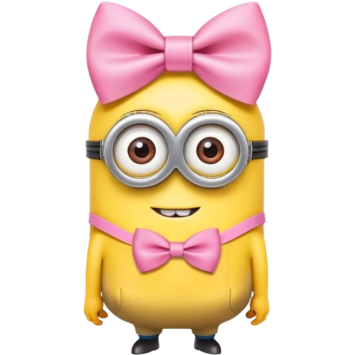 minion wearing a pink bow  emoji