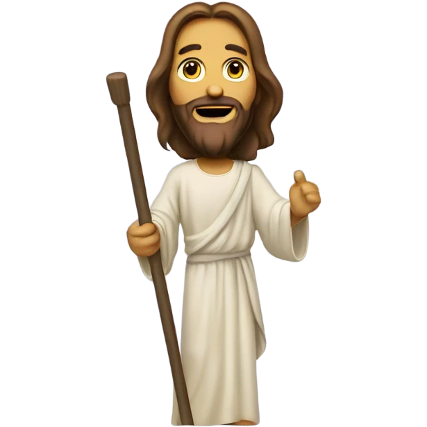 Jesus on a pogo stick emoji