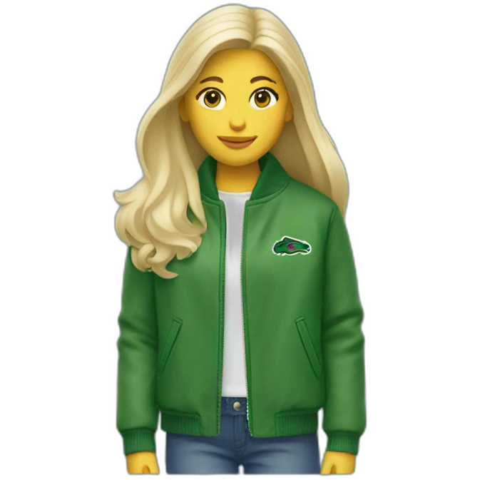 Blond girl with lacoste jacket emoji