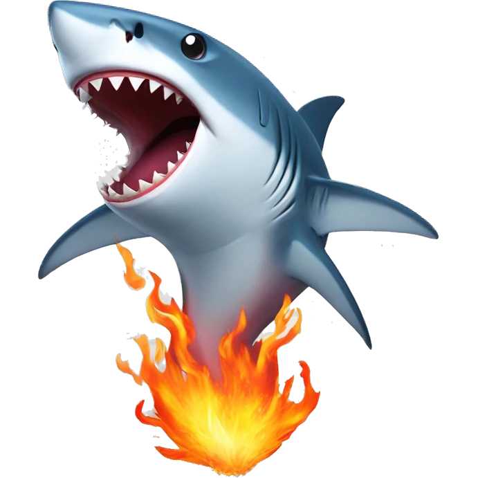 shark with fire emoji