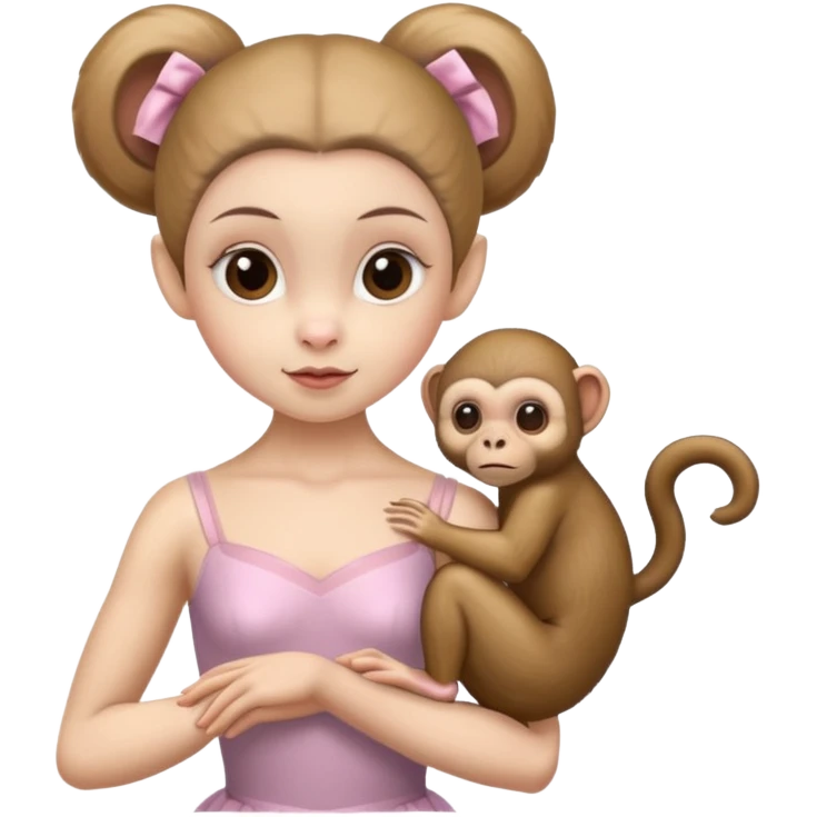 ballerina with a capuchin monkey head emoji