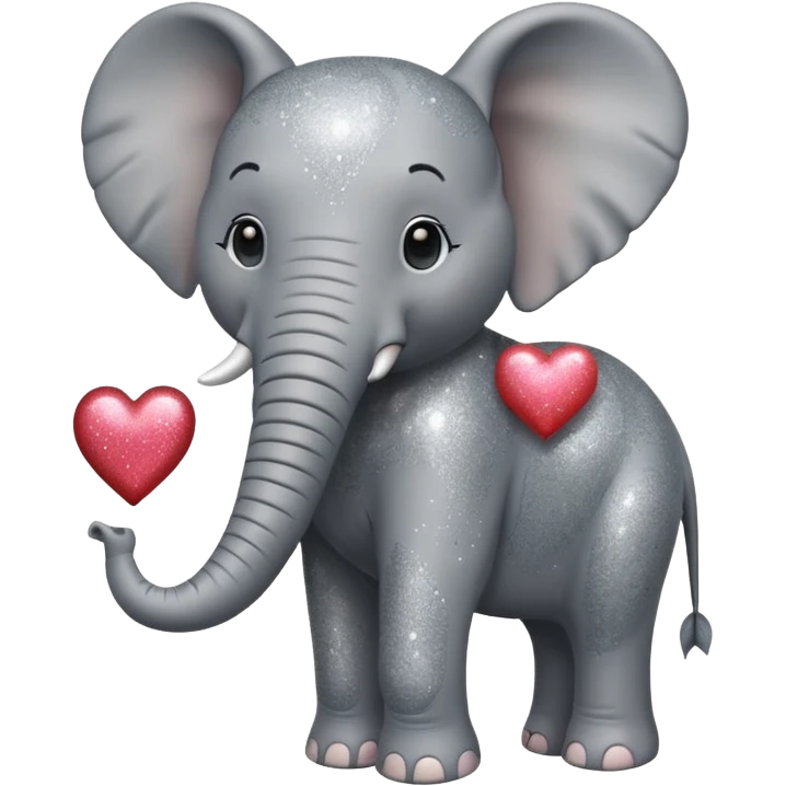 Elephant with glitter heart  emoji