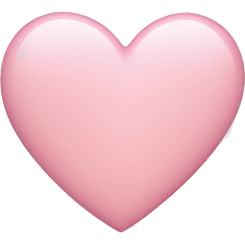 Light pink heart in iPhone style emoji