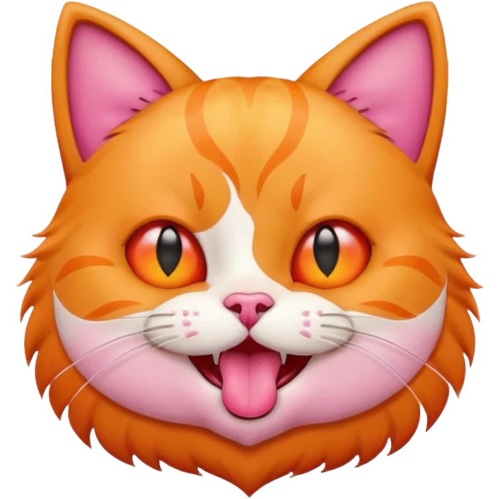 Cat with popping out love heart eyes and mouth open emoji