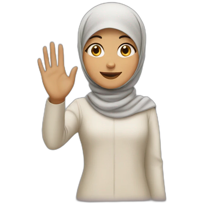  A muslim girl wave hand emoji