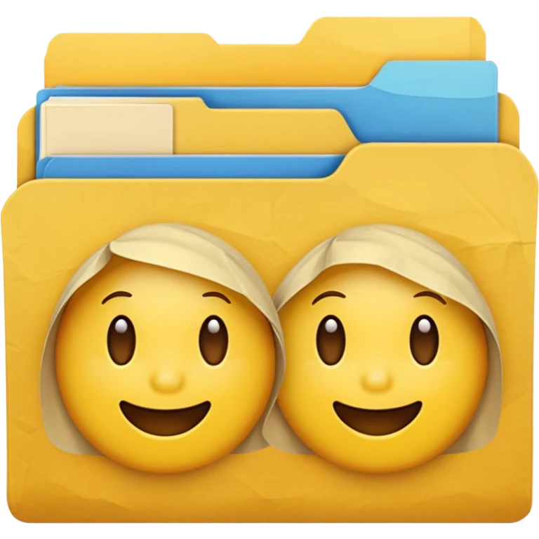 three file folders, classic emoji style emoji