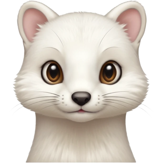 White stoat in the rubbing head position  emoji