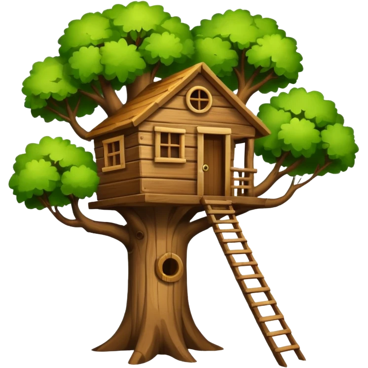 put a big letter W on a treehouse in a tree emoji