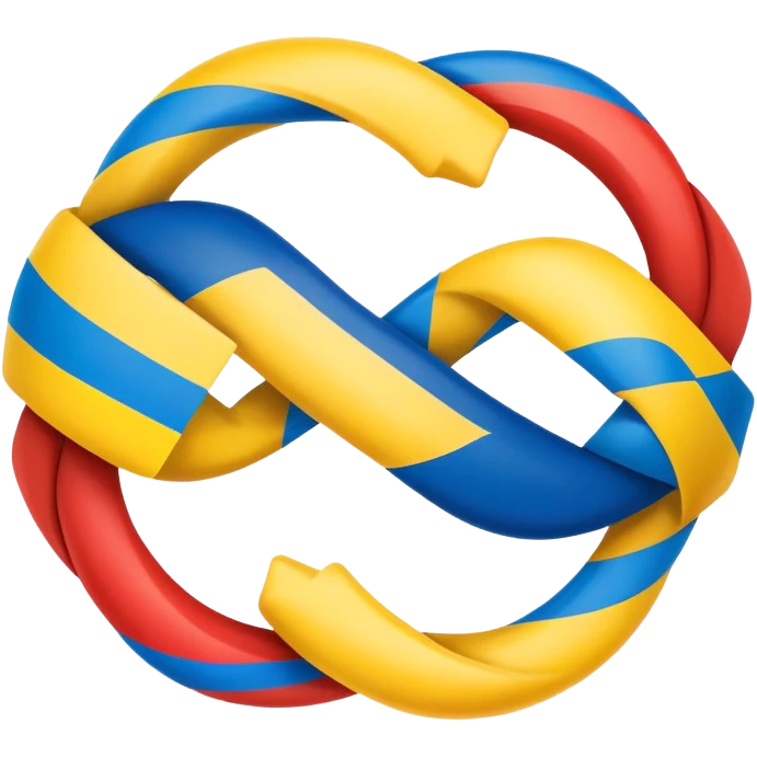 Integration symbol with German and Ukrainian flags connecting emoji