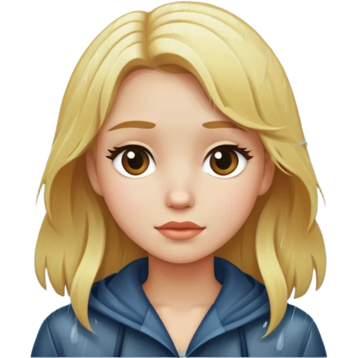 girls with blonde hair in rain emoji