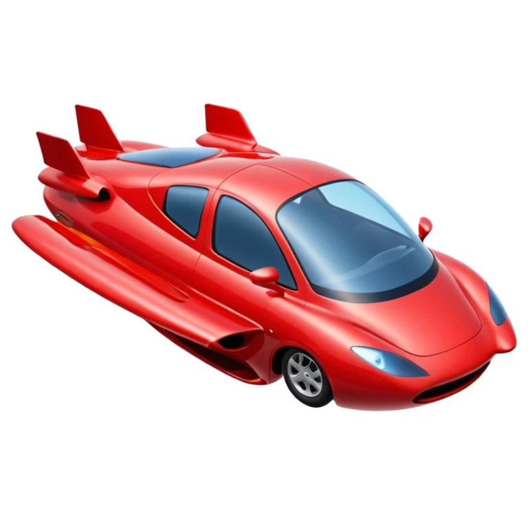 red flying car in the sky emoji