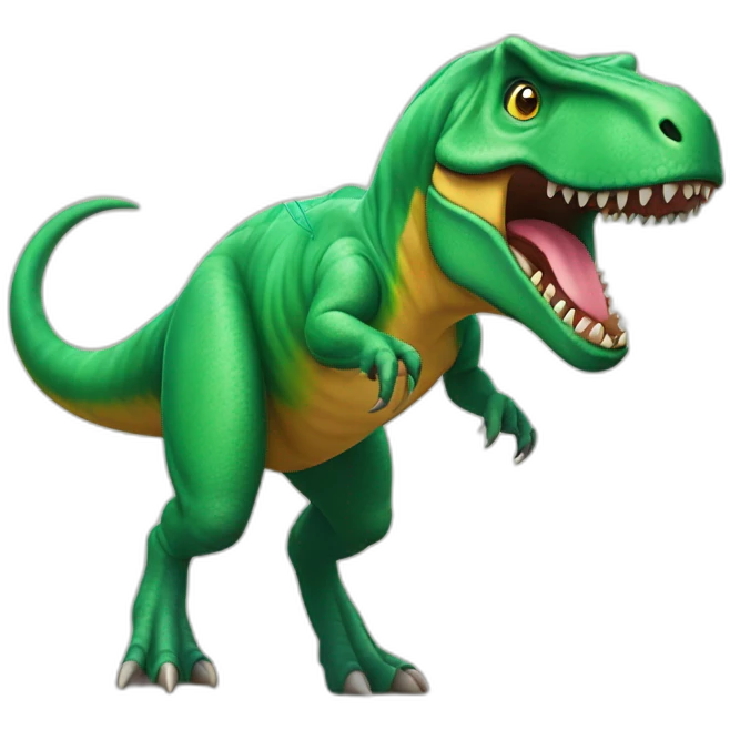 T-Rex flying a kite emoji