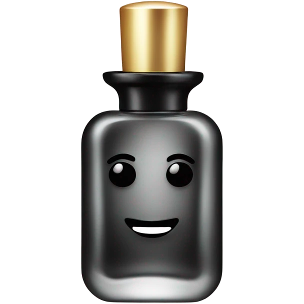 smiling perfume with black cap emoji