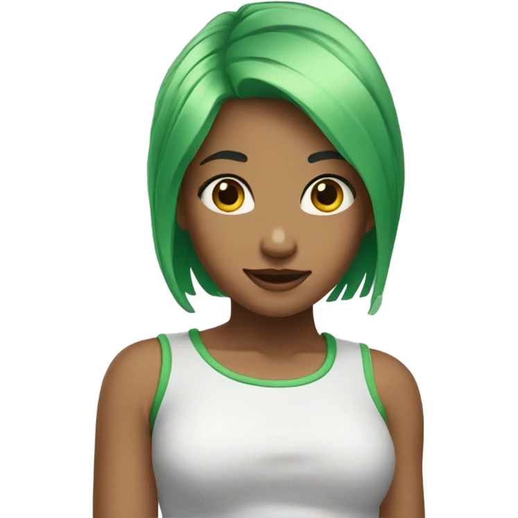 Green haired girl emoji