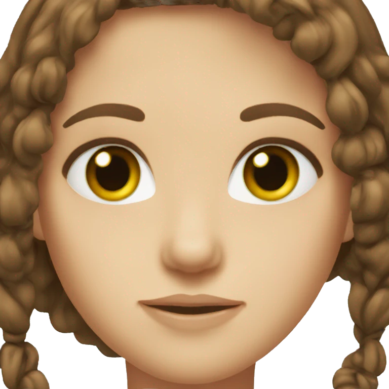 Brown hair girl green eyes emoji
