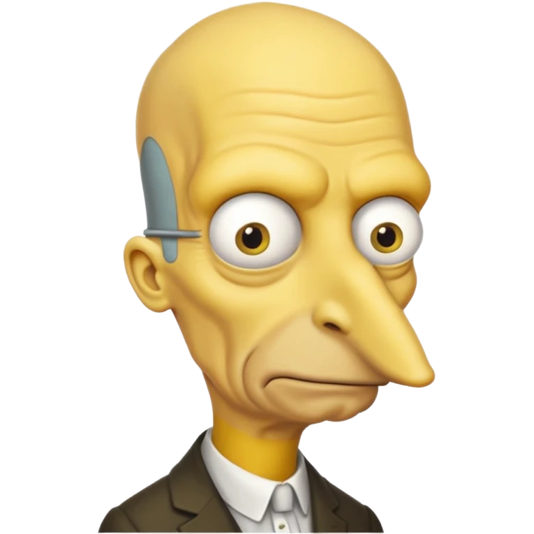 Mr. Burns, simpson, yellow skin tone, very very very long nose. complete yellow emoji