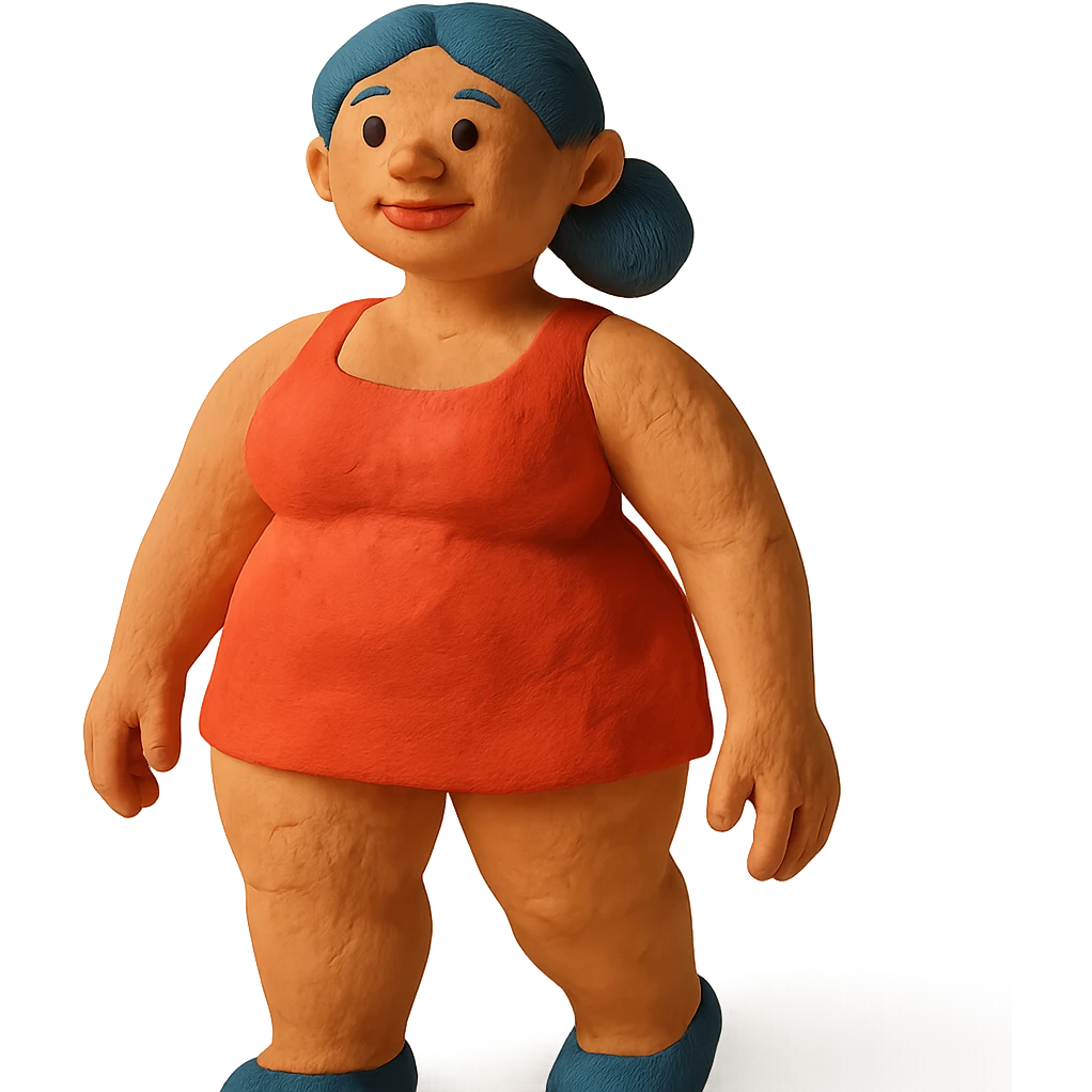 A woman with exaggerated proportions emoji