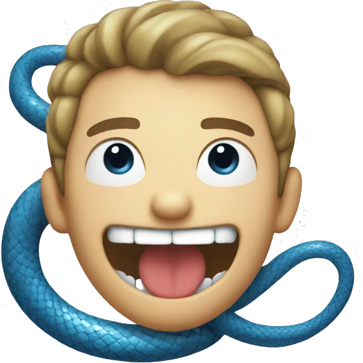 Blue snake with fangs emoji