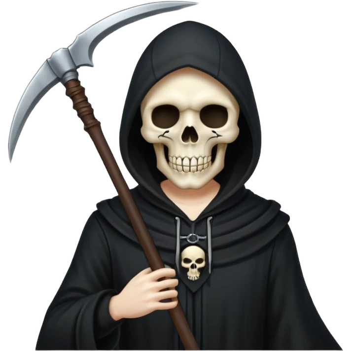 black hood skull scythe emoji