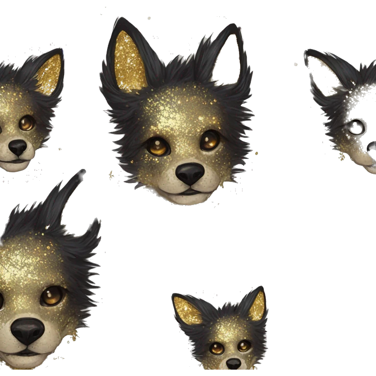 iridescent kintsugi fluffy zombie black brown gold dog fox head zombie skeleton gold mechanical nebula galaxy stars colorful flowers fairy lights vintage zombie emoji