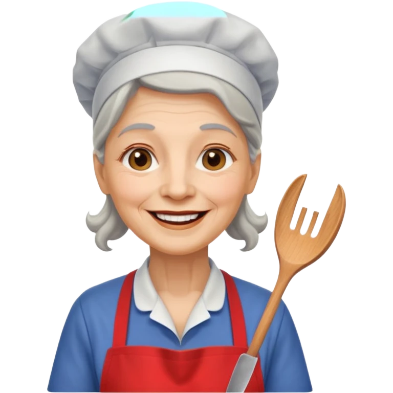 old woman kitchen worker emoji