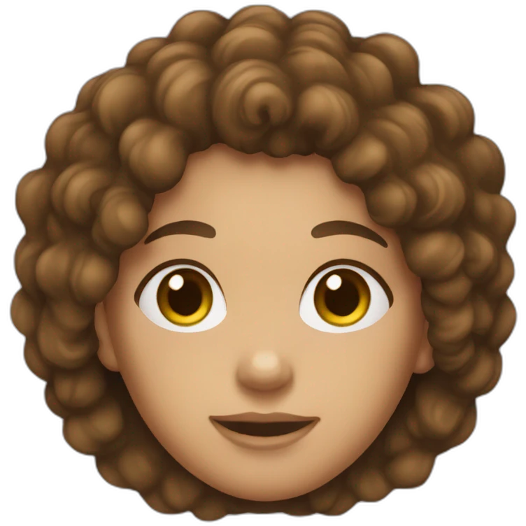 A brunette with curly hair and an average age of 16 years emoji
