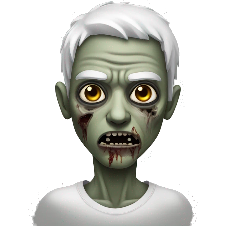 Zombie with white Iris, white Skin and scars emoji