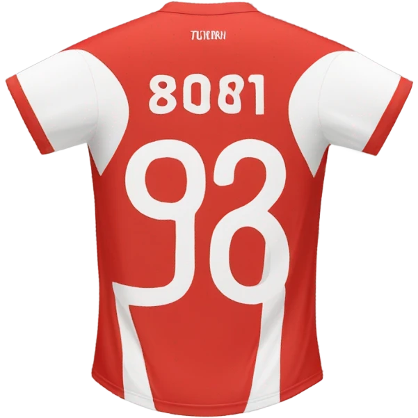 19 soccer jersey in red and white from the back  emoji