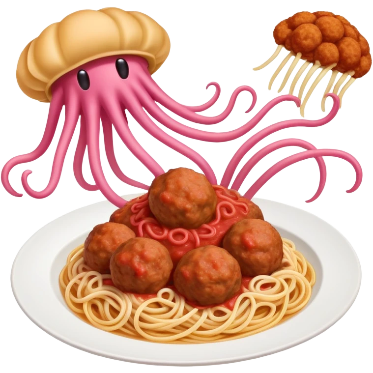 pink flying spaghetti  emoji