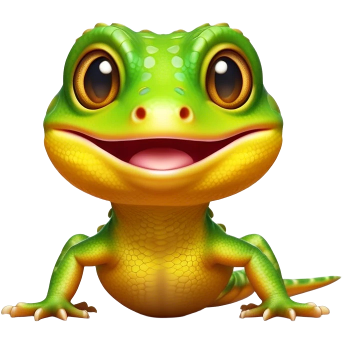 Cinematic Comical Gecko Portrait Emoji, Head tilted dramatically with an exaggeratedly shocked expression, featuring a compact, agile body with wide, comically expressive eyes and a quirky pattern of scales, Simplified yet hilariously expressive features, highly detailed, glowing with a slightly sassy tropical glow, high shine, dramatic yet playful, stylized with an air of quirky reptilian mischief, soft glowing outline, capturing the essence of a meme-worthy gecko that seems ready to scamper its way into viral fame! emoji