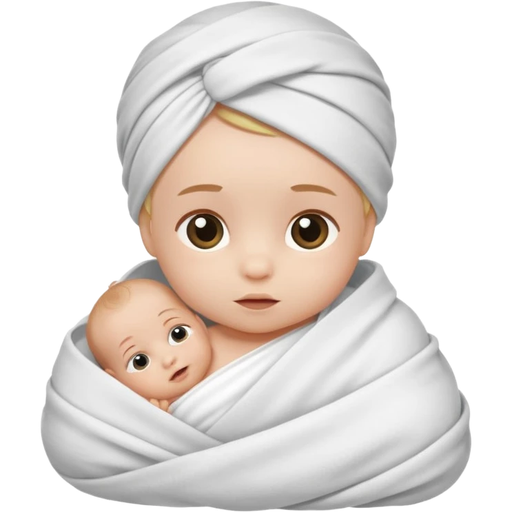 baby im Tuch eingewickelt. neugeborenes. seitlich liegend. emoji