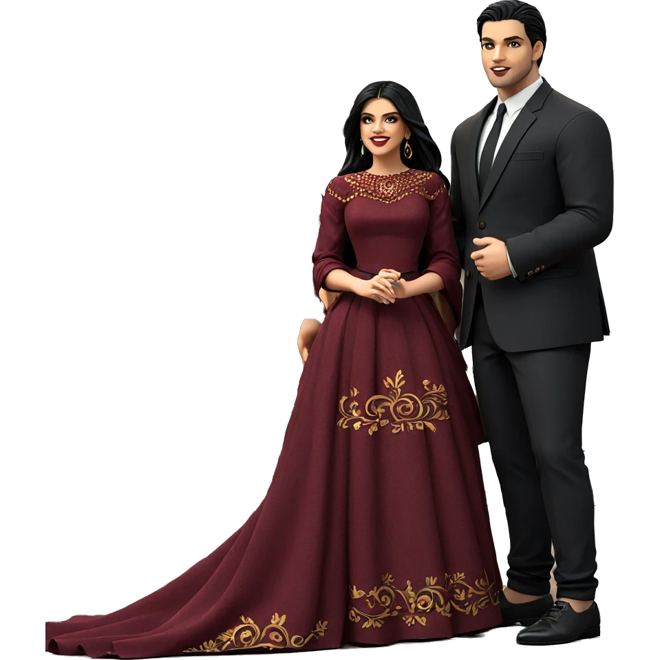 stylish couple at a table emoji