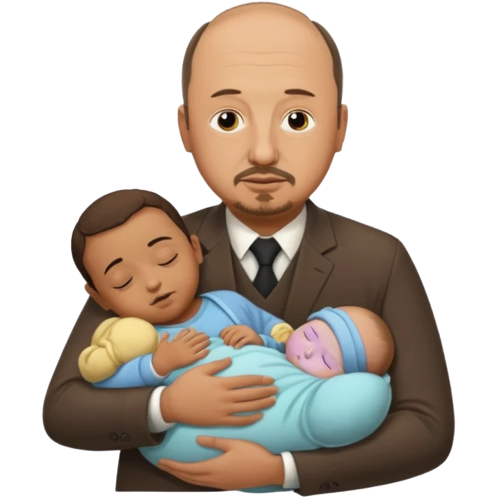 Rafael Benitez in his arms sleeping baby emoji